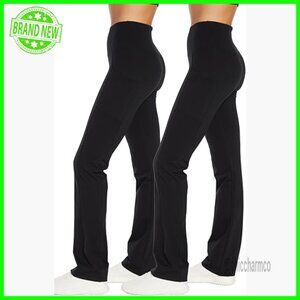 High-Rise Bootleg Yoga Pants with Tummy Control and Pockets